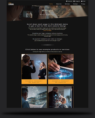 Dark website design Dark website design