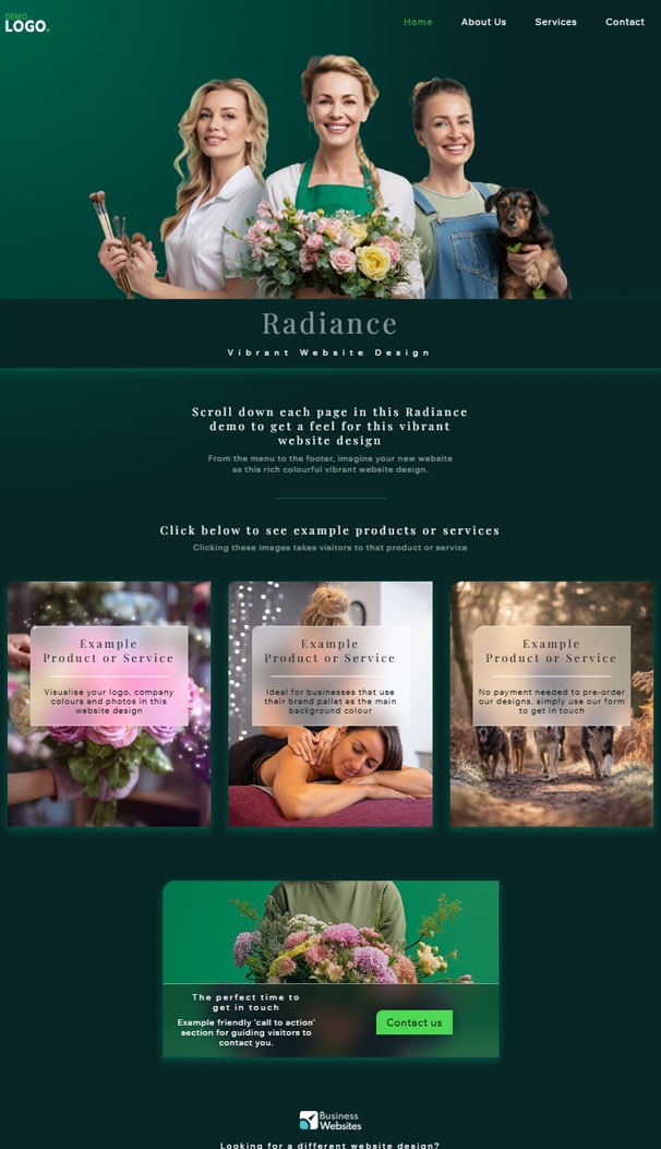 Radiance website design packages for sale